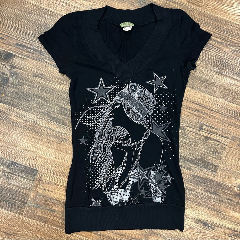RARE Y2K Pop Up USA Star Graphic Tee | Size M | Made in USA